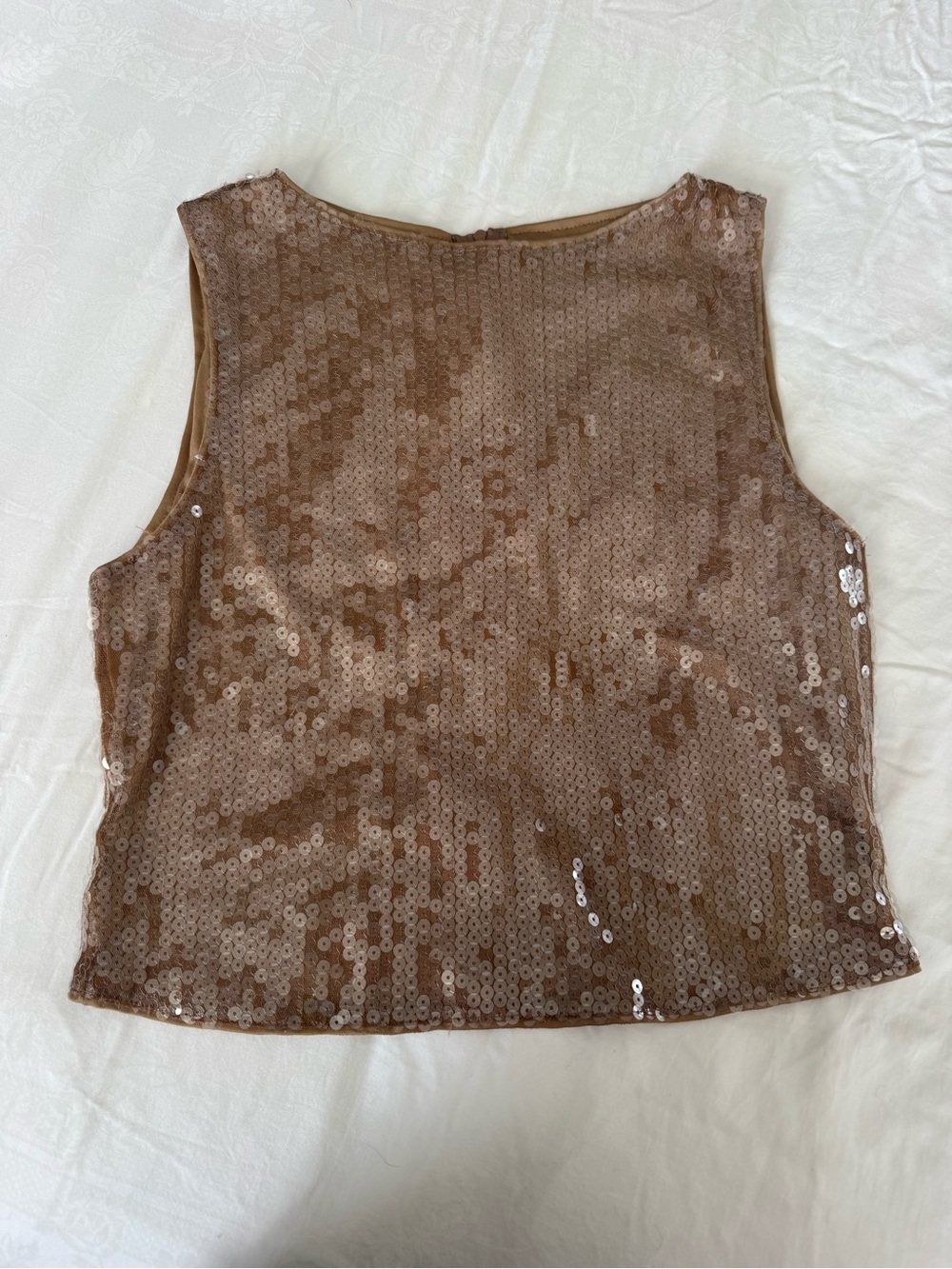 PrettyLittleThing Champagne Sequin Camisole Top